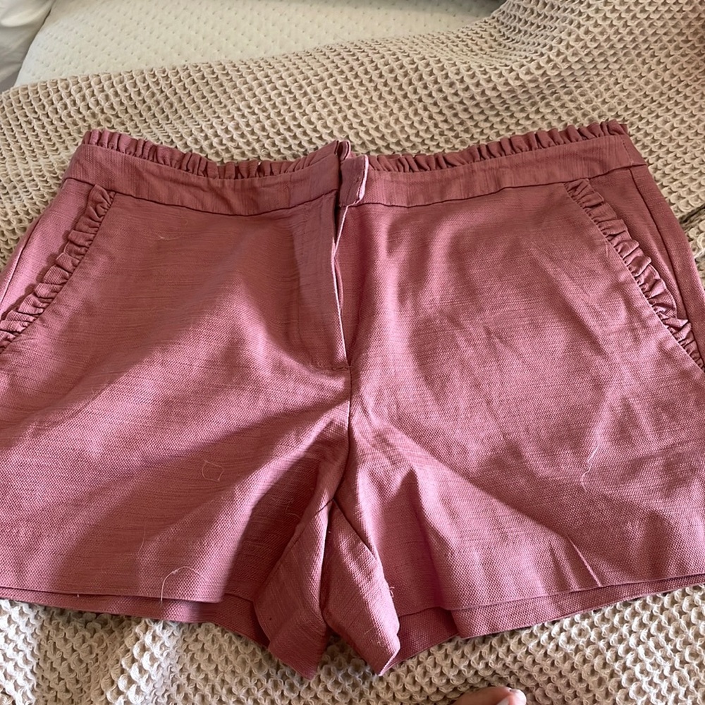 LOFT Mauve Ruffled Shorts